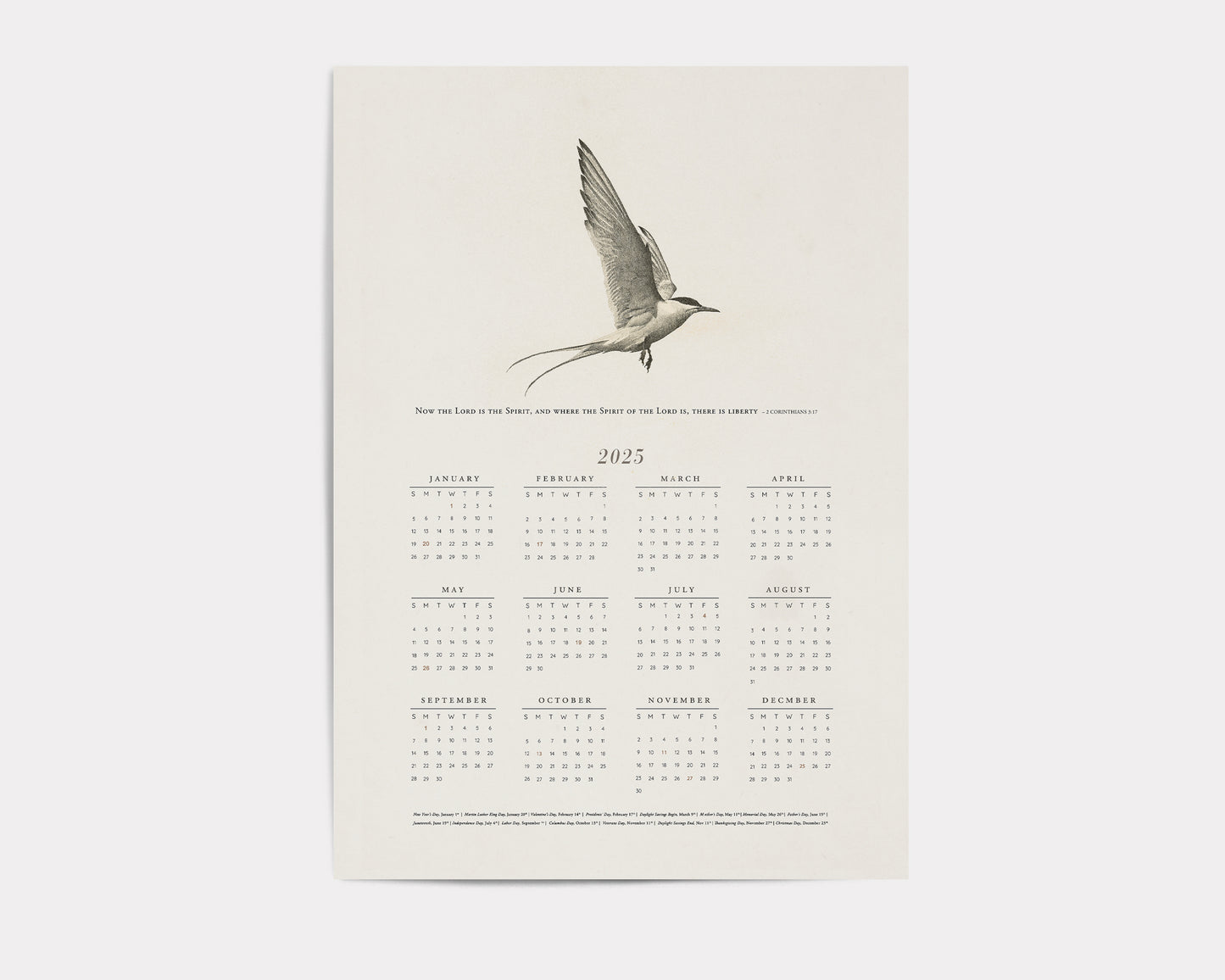 2025 Wall calendar