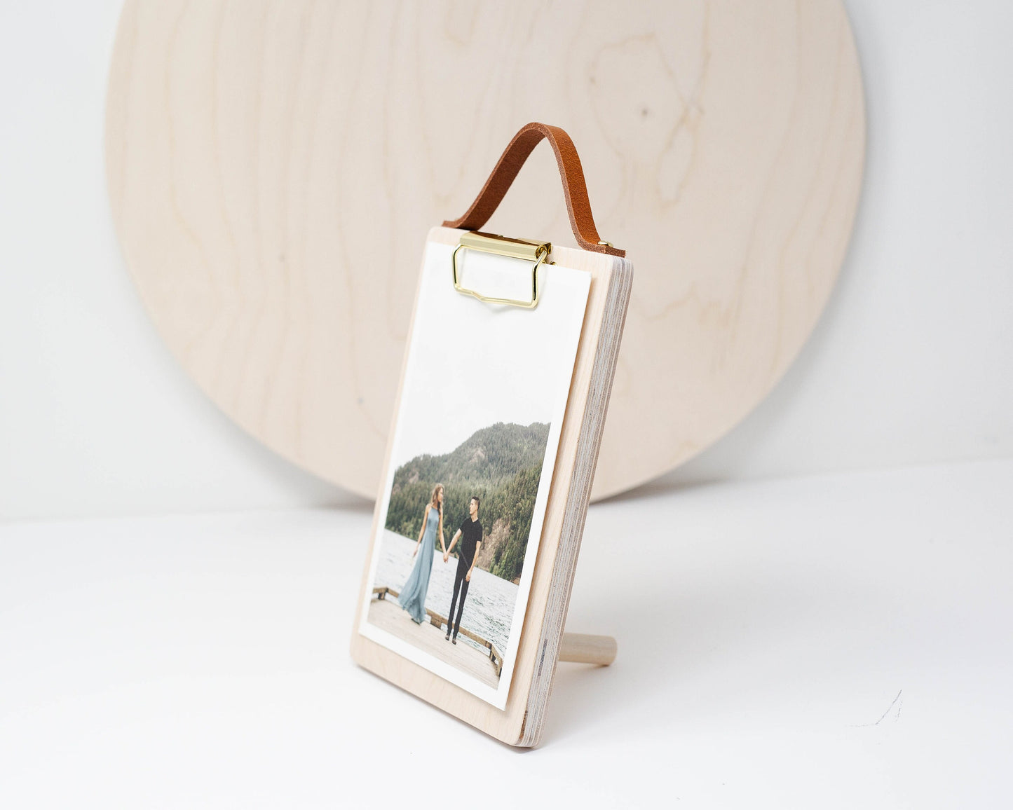 Standalone Handpainted Clipboard With Leather Strap