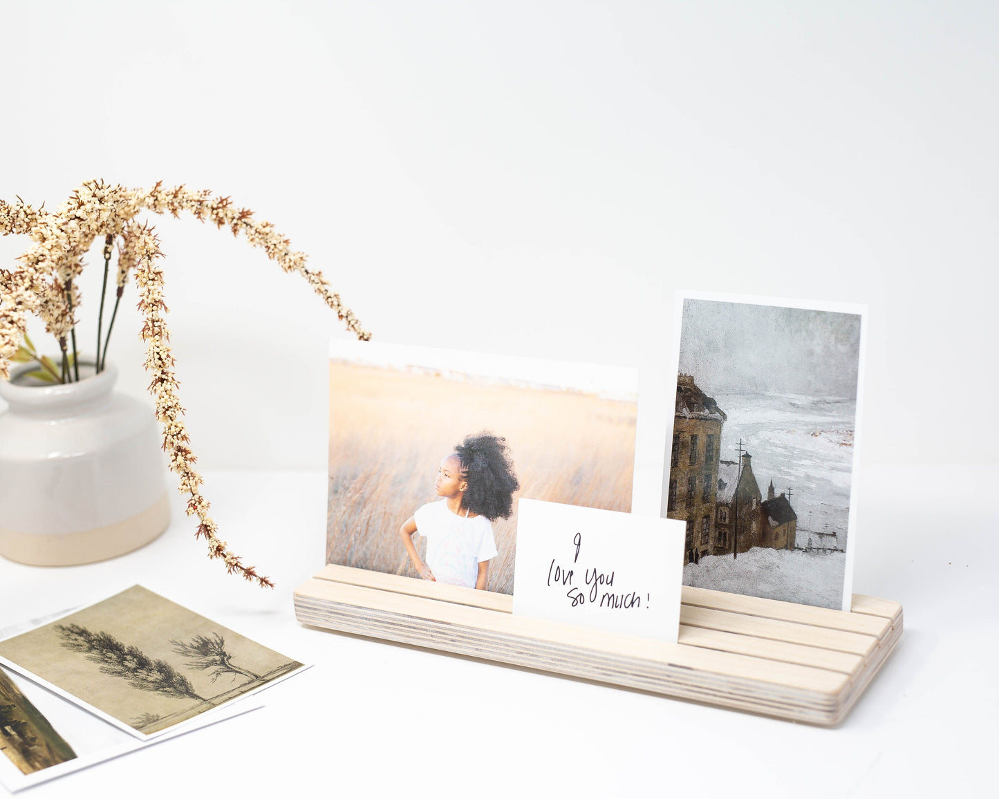 Multi card Wooden Photo Stand