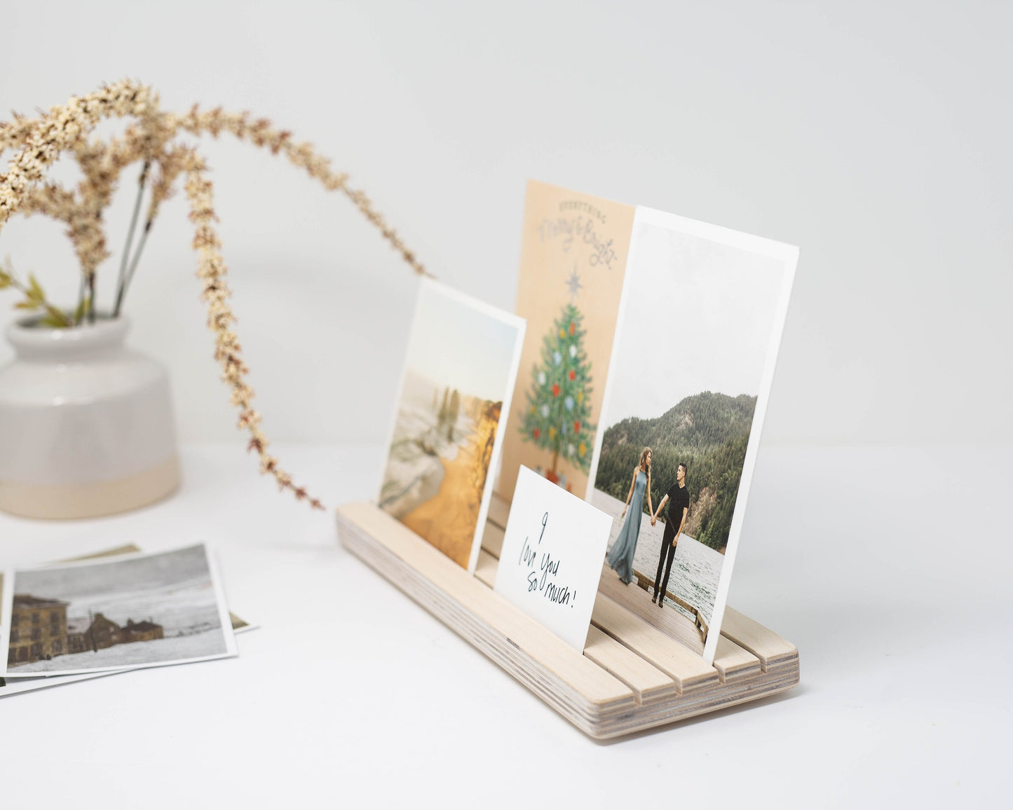 Multi card Wooden Photo Stand