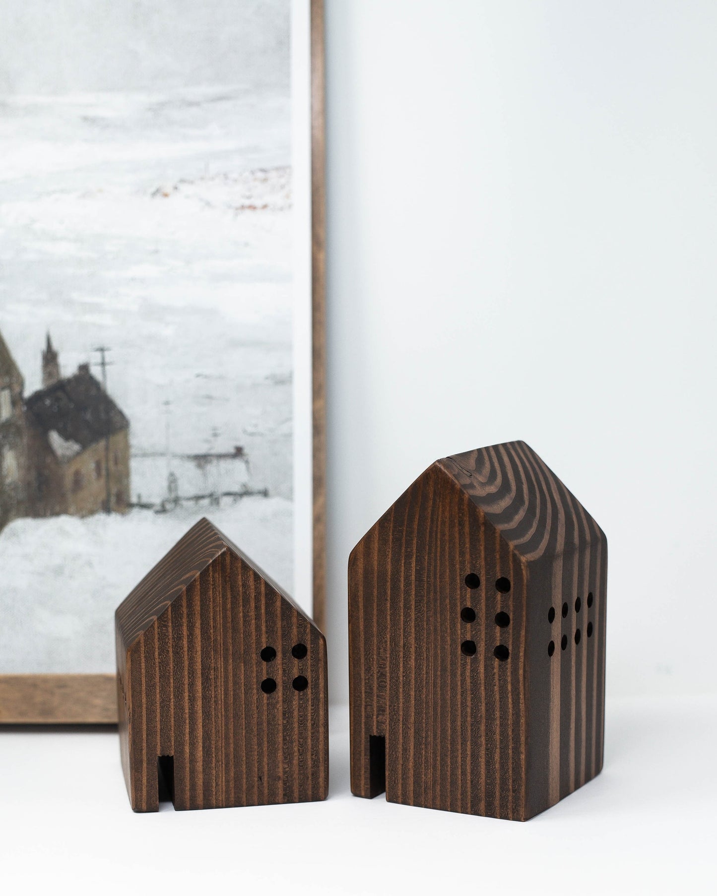 Large Handcrafted Wooden Houses | Set of 2