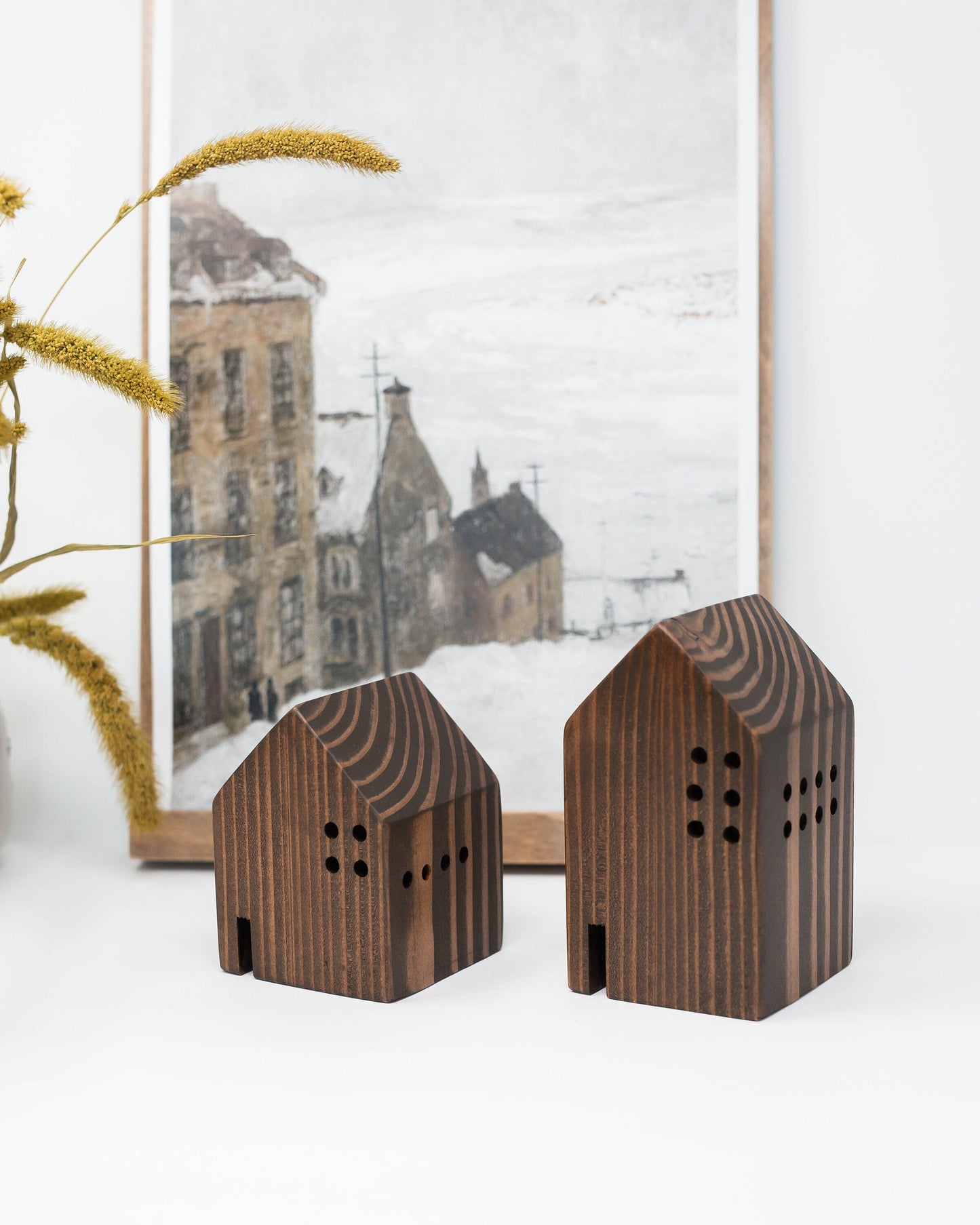 Large Handcrafted Wooden Houses | Set of 2