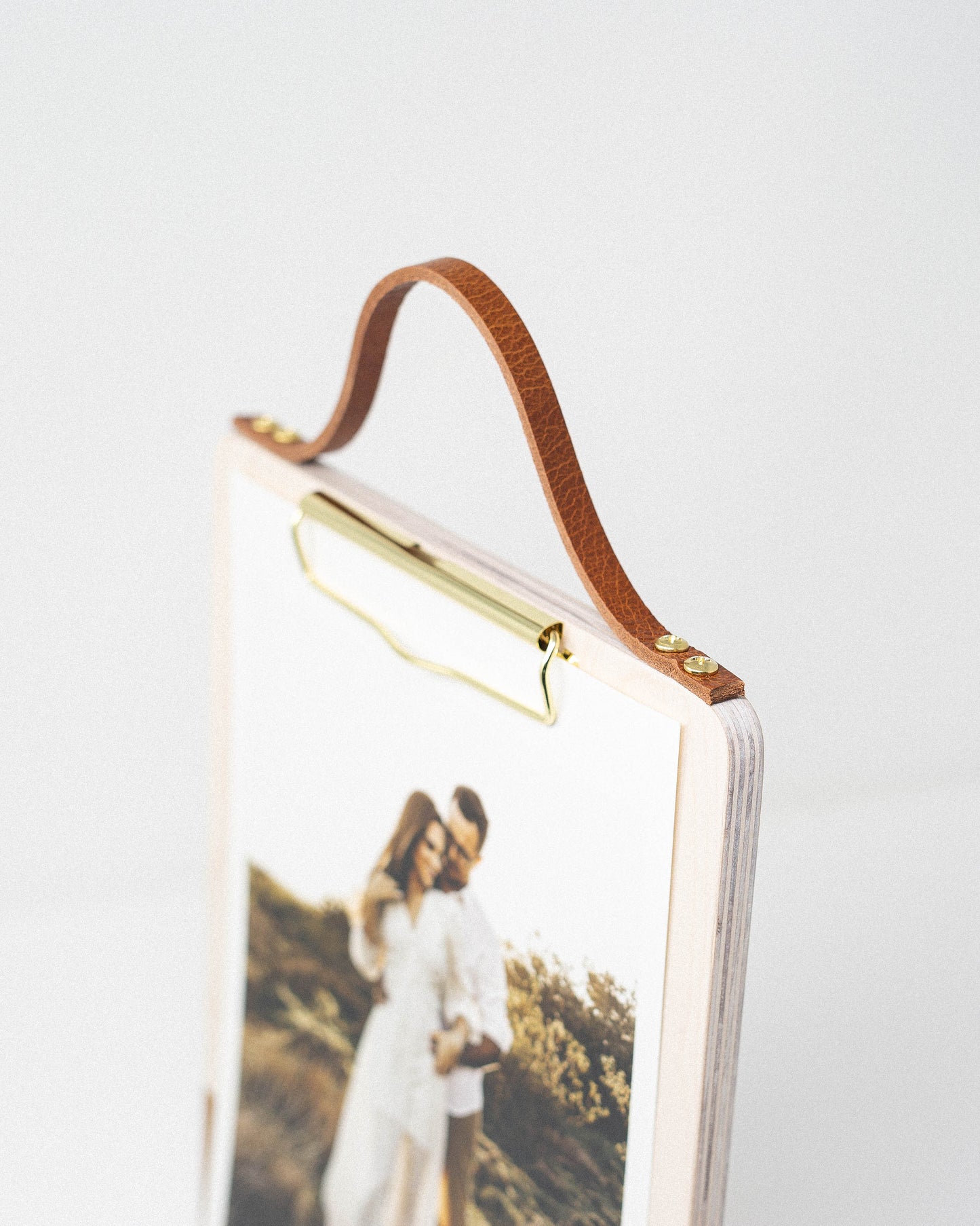 Standalone Handpainted Clipboard With Leather Strap